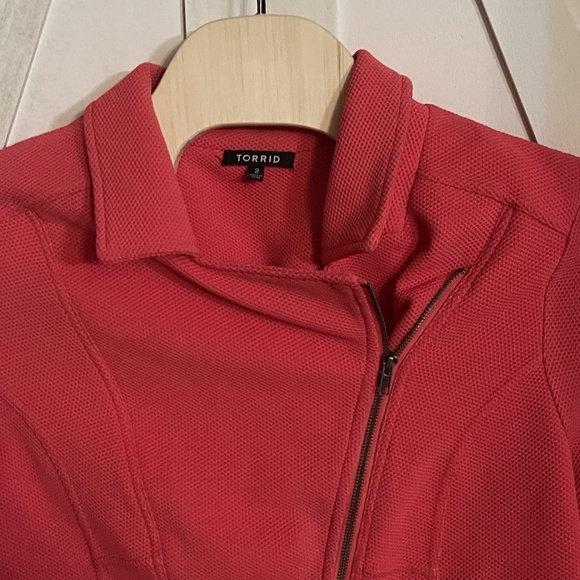 Torrid | Pink Knit Moto Jacket Size 2 - Picture 10 of 16